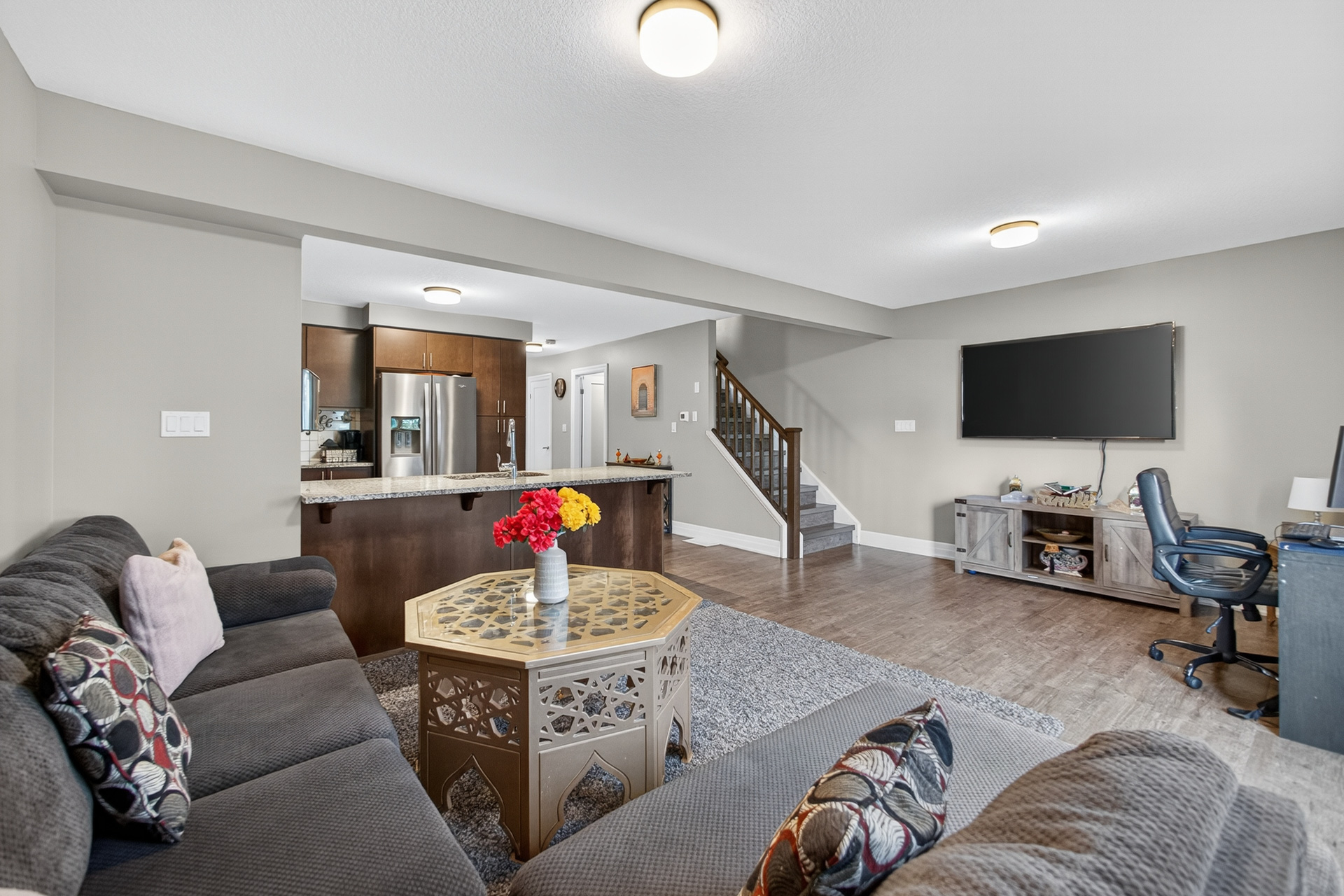 Convenient upstairs laundry