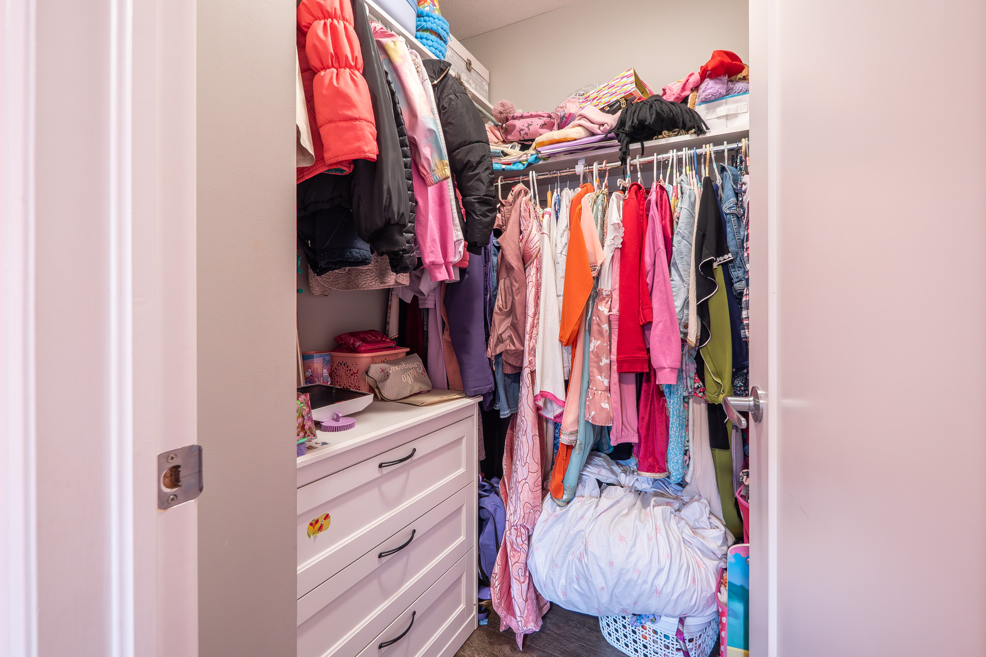 Walk-in closet in master bedroom